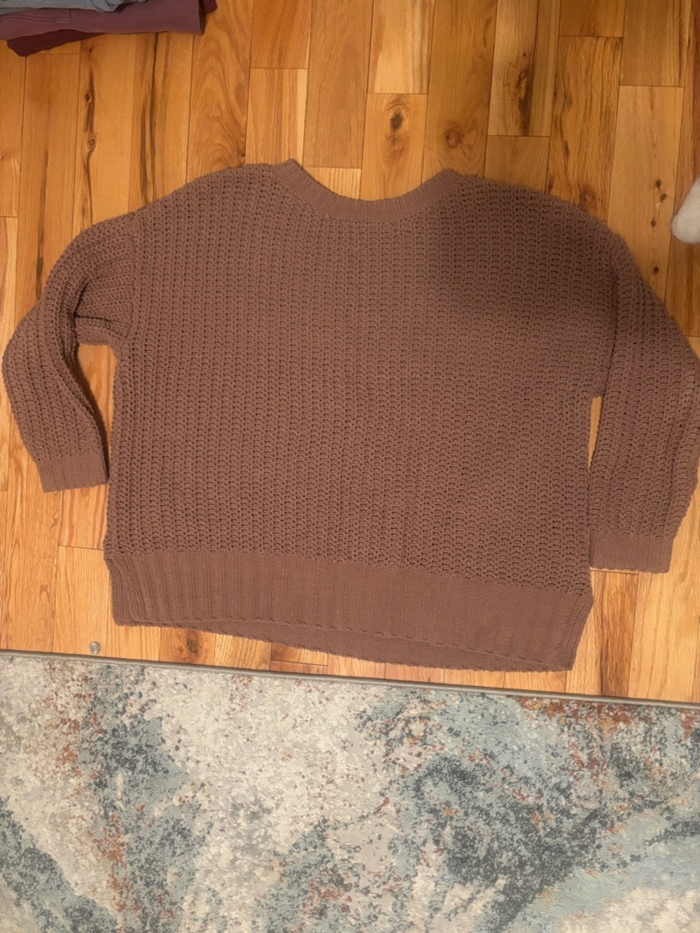 Relaxed Knit Women's oversized Sweater in Mauve Brown